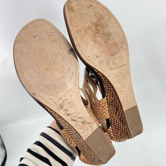 Donald J. Pliner SIGNED Deena Wedge Sandals Size 7 EUC AUTOGRAPHED - Picture 2 of 16